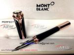 Perfect Replica Montblanc Princess Monaco Rose Gold Clip Black Rollerball Pen